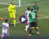 VIDEO: El picante cruce entre Gianluca Lapadula y Yerry Mina antes del decisivo penal de Cagliari