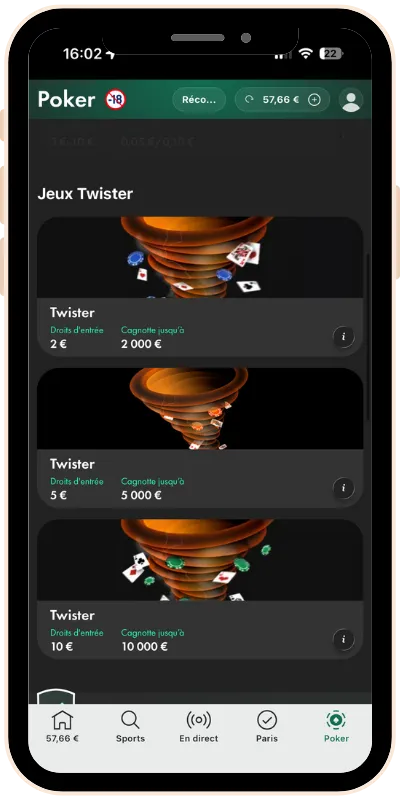 Jeux Twister disponibles sur bet365 le 11 août 2026