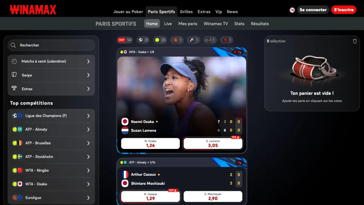 Winamax est le meilleur bookmaker pour la Live TV et les cotes