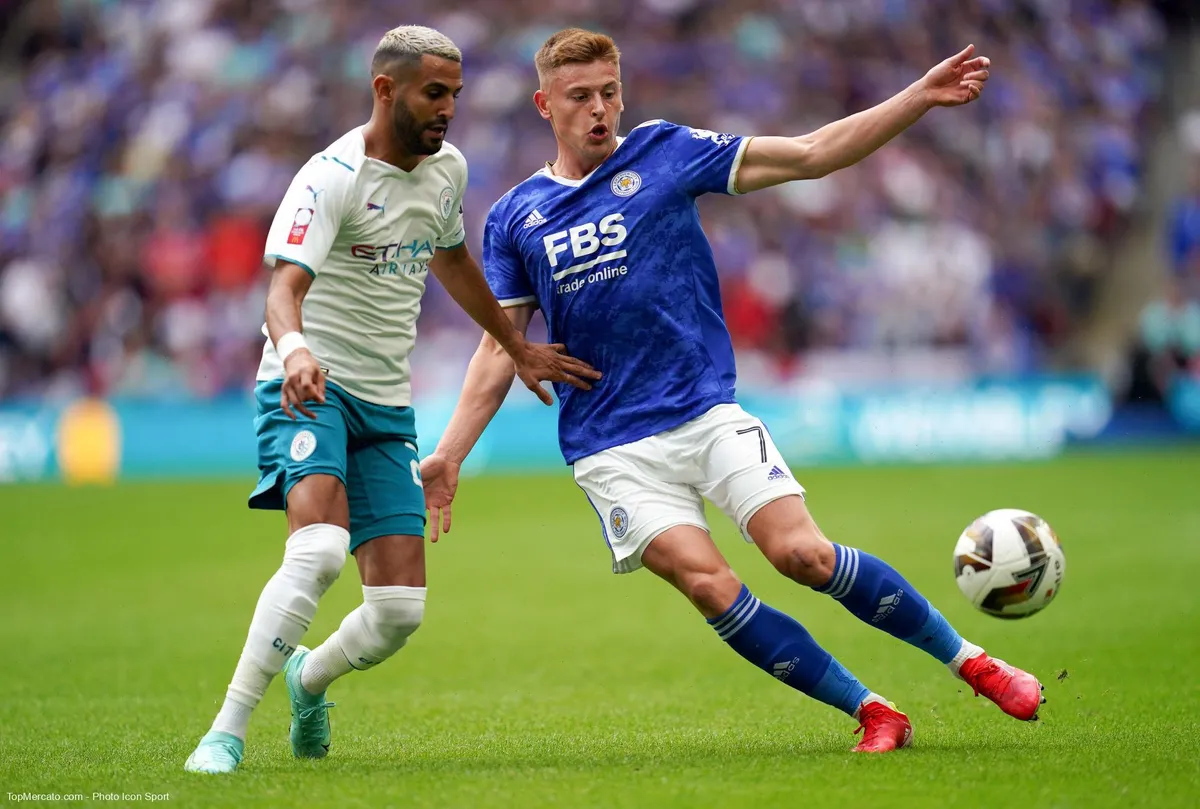 Harvey Barnes et Riyad Mahrez, Leicester-Manchester City