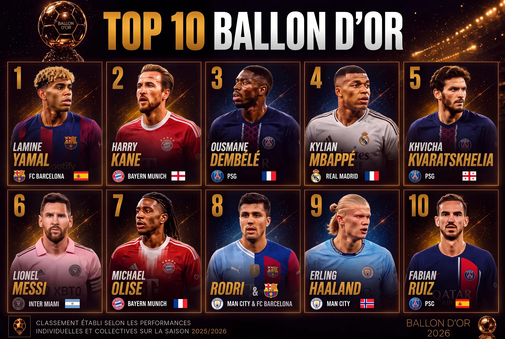 Favoris Ballon d'Or 2026