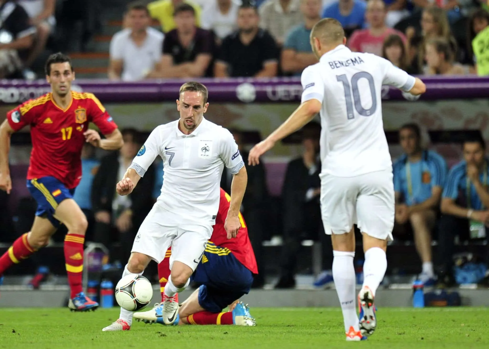 Laquelle de ces propositions sur le quart de finale de l’Euro 2012 entre l’Espagne et la France est FAUSSE ?