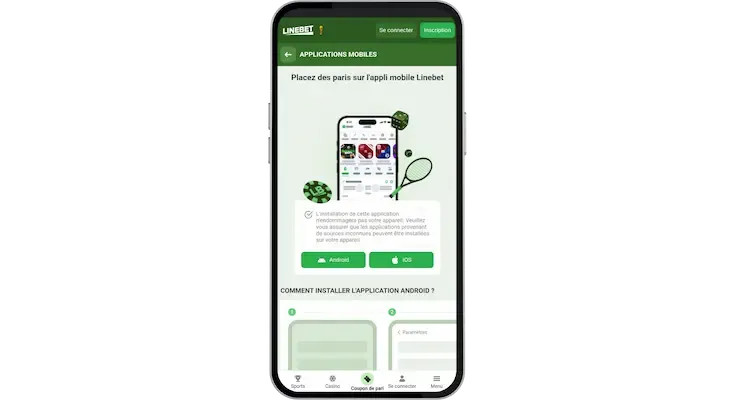 Site pour récupérer l'APK Linebet