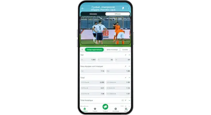 Match en direct sur l'APK Linebet
