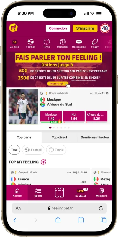 App de paris sportif Feelingbet