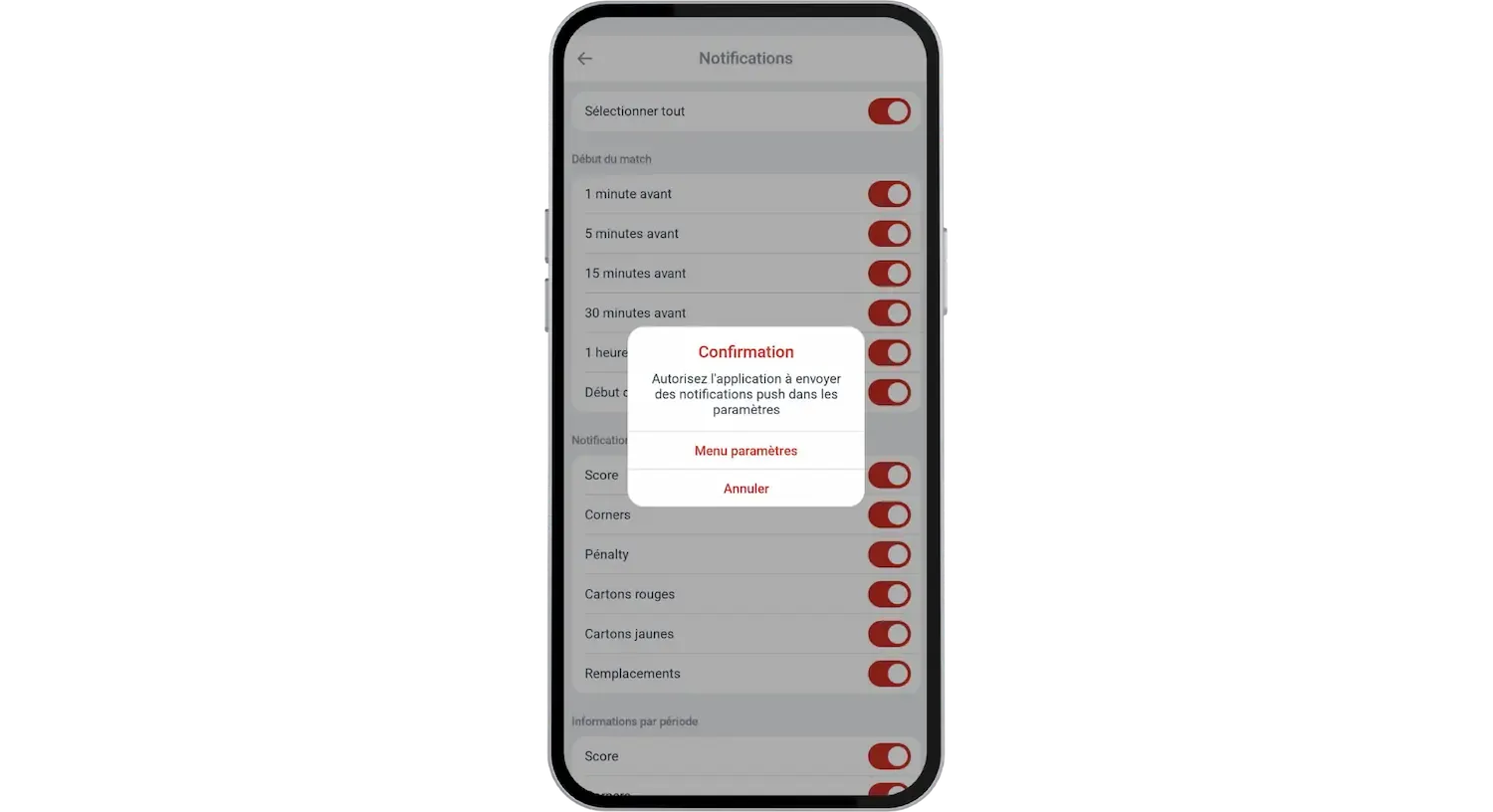 Notifications push de Megapari APK