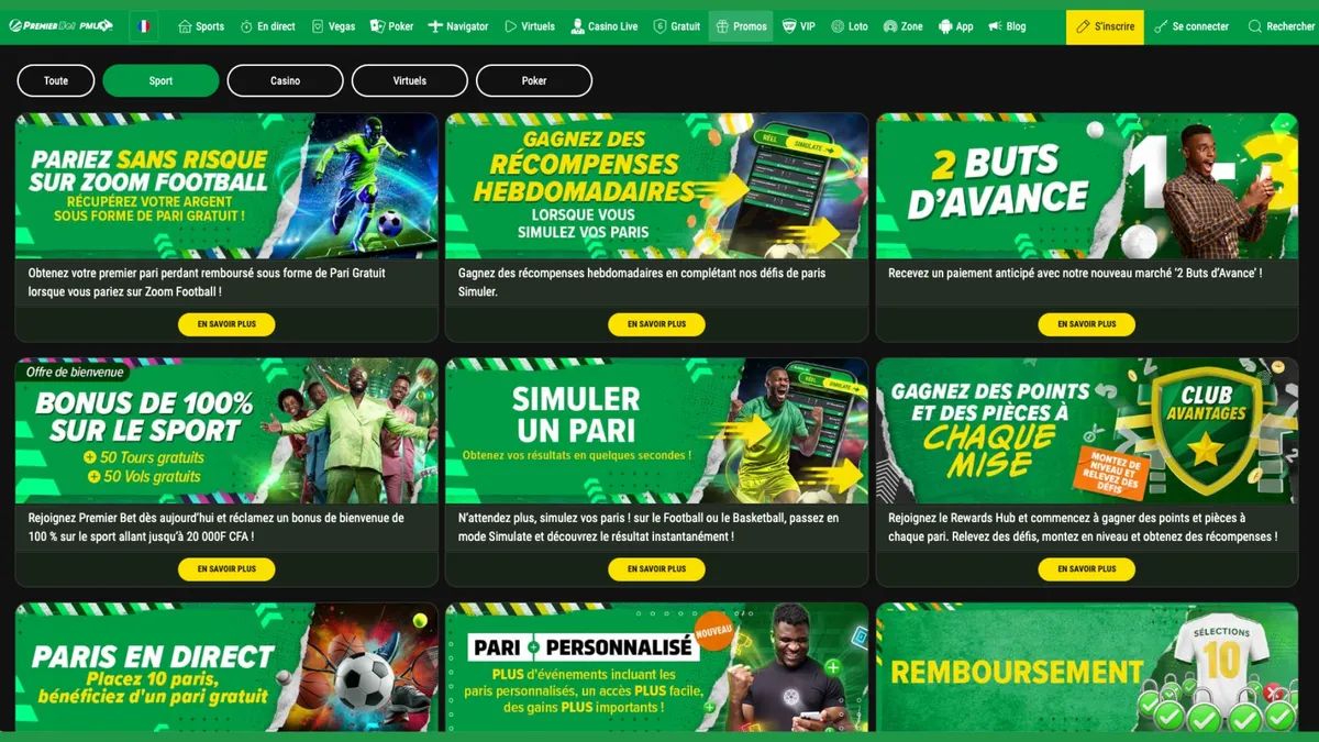 Profitez de nombreuses offres grâce au code Premier Bet