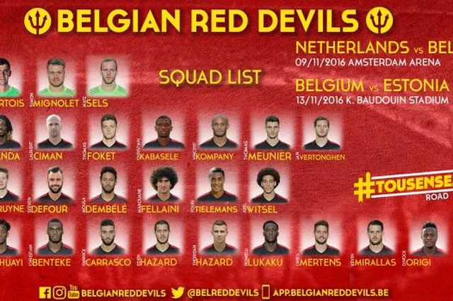 Belgique : Kompany de retour contre les Pays-Bas et l’Estonie