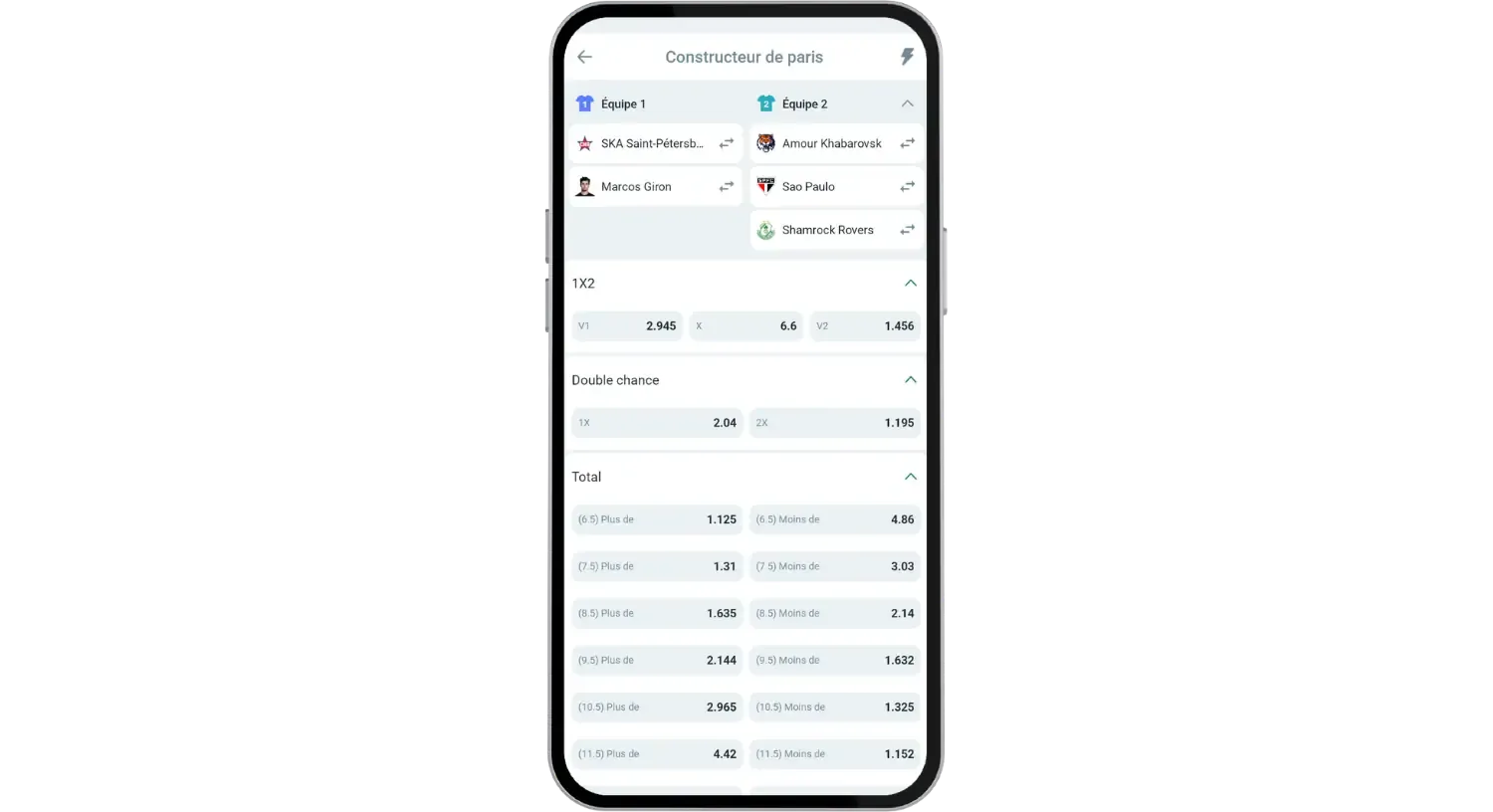 Constructeur de pari de l'APK BetWinner