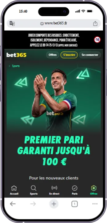 Offre de bienvenue pour les nouveaux clients Bet365