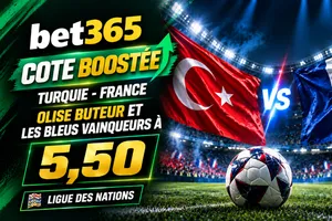 Cote boostée Turquie – France sur bet365 : Olise buteur et les Bleus vainqueurs à 5,50 (Ligue des Nations)
