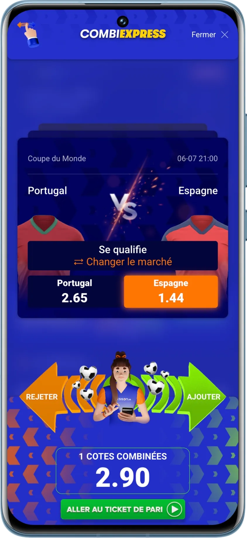 Fonctionnalité CombiExpress sur Betsson