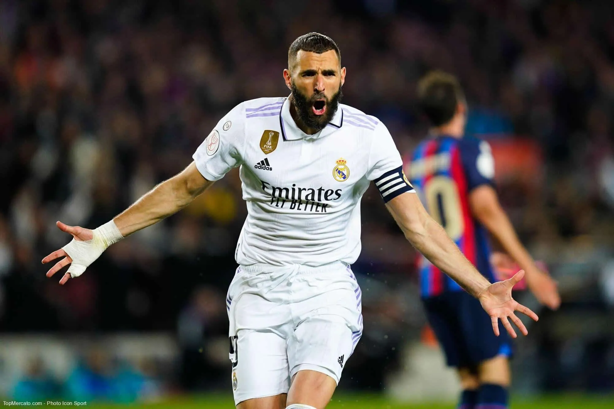 Avec le Real Madrid, contre quelle équipe française Karim Benzema a-t-il marqué son 100e but en pro ?