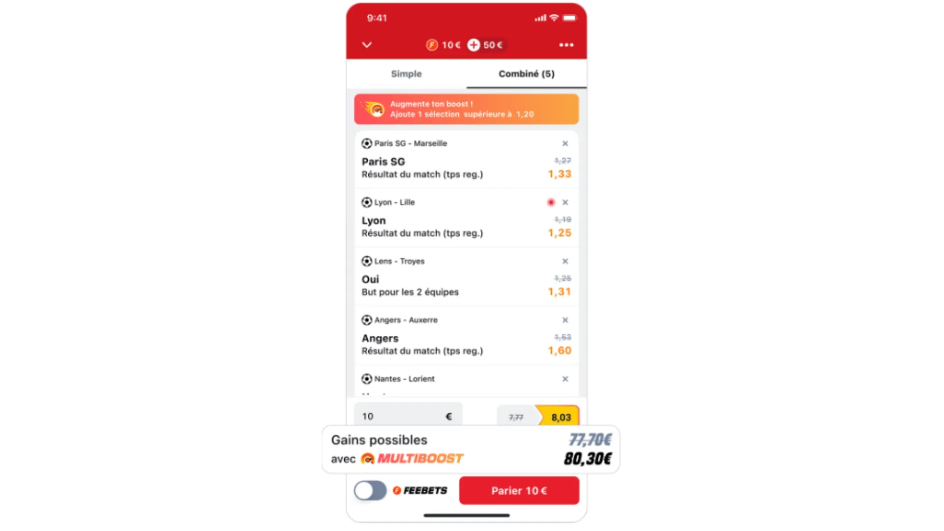 Offre multiboost de Betclic