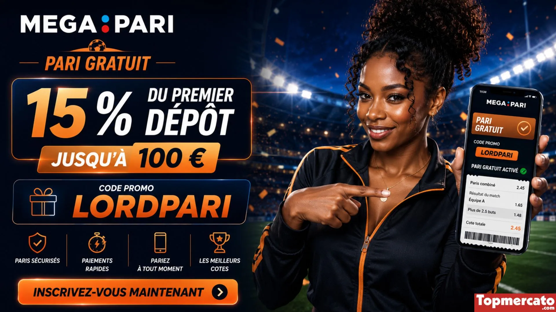 Avec le code LORDPARI, obtenez un pari gratuit jusqu'à 100€ sur Megapari