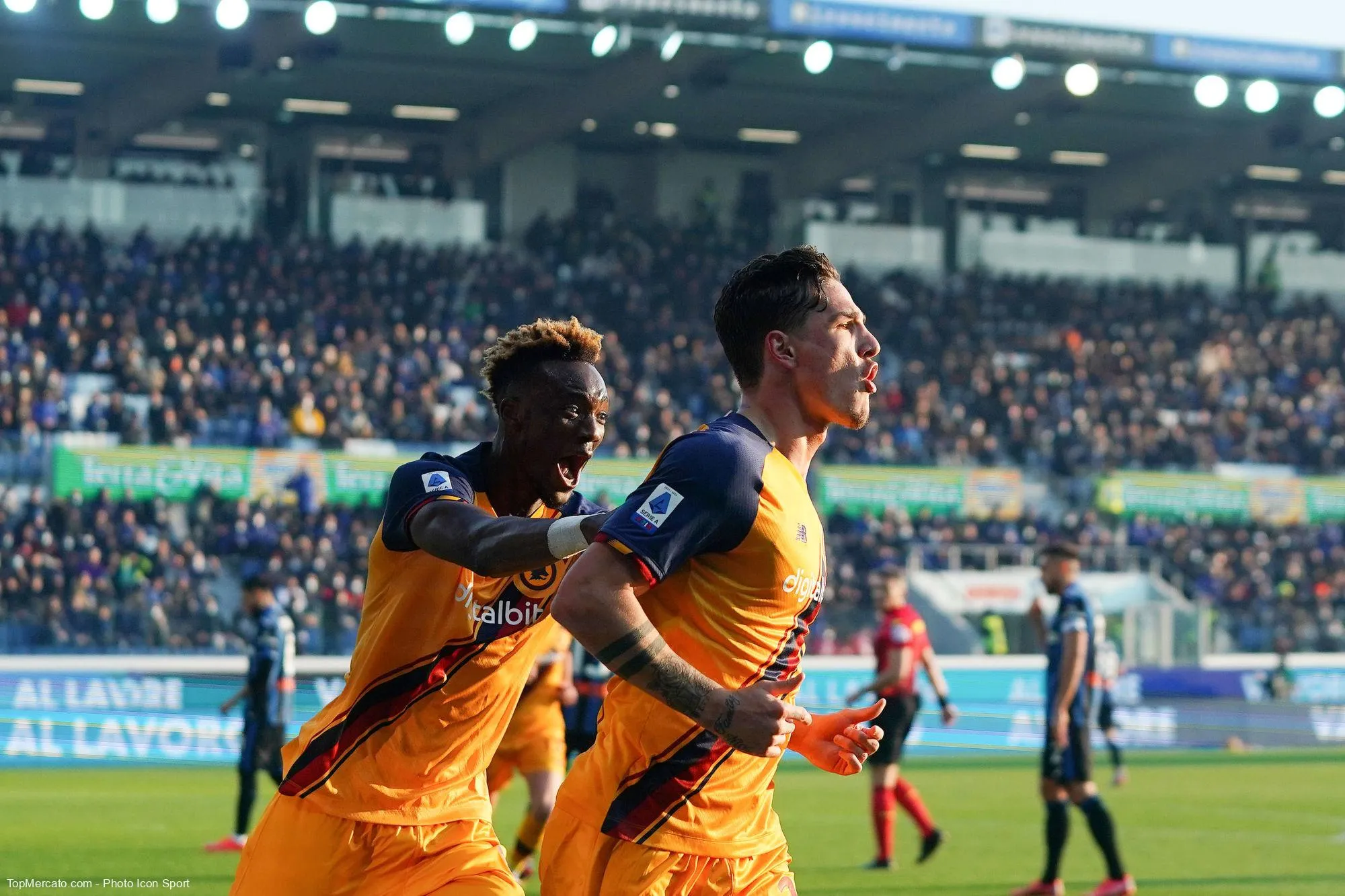 Nicolo Zaniolo et Tammy Abraham, match Atalanta Bergame-AS Rome Roma