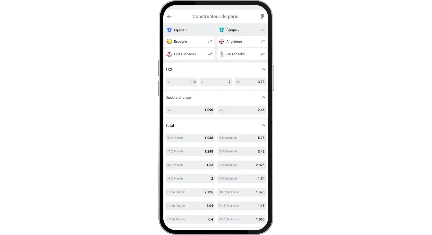 888starz Bet Builder sur l'app 