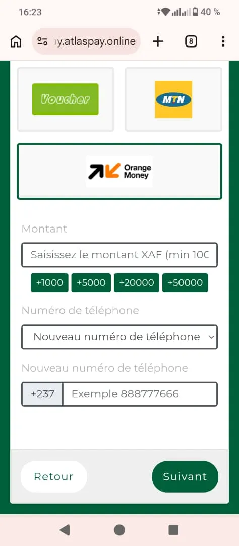 Renseigner ses informations bancaires pour déposer sur Premier Bet