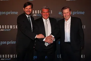 Mateu Alemany, Joan Laporta, Pini Zahavi, Barça