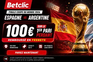 Code promo Betclic Espagne-Argentine : 100 € remboursés en feebets sur le 1er pari et Messi décisif 2 fois ou plus à 5,50 pour la finale du Mondial