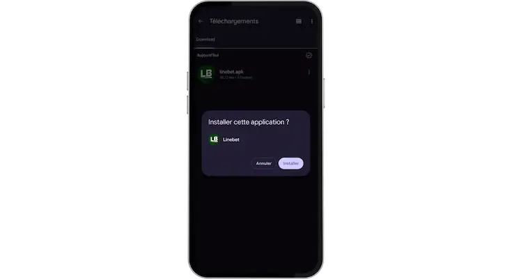 Installation de l'APK Linebet sur mobile