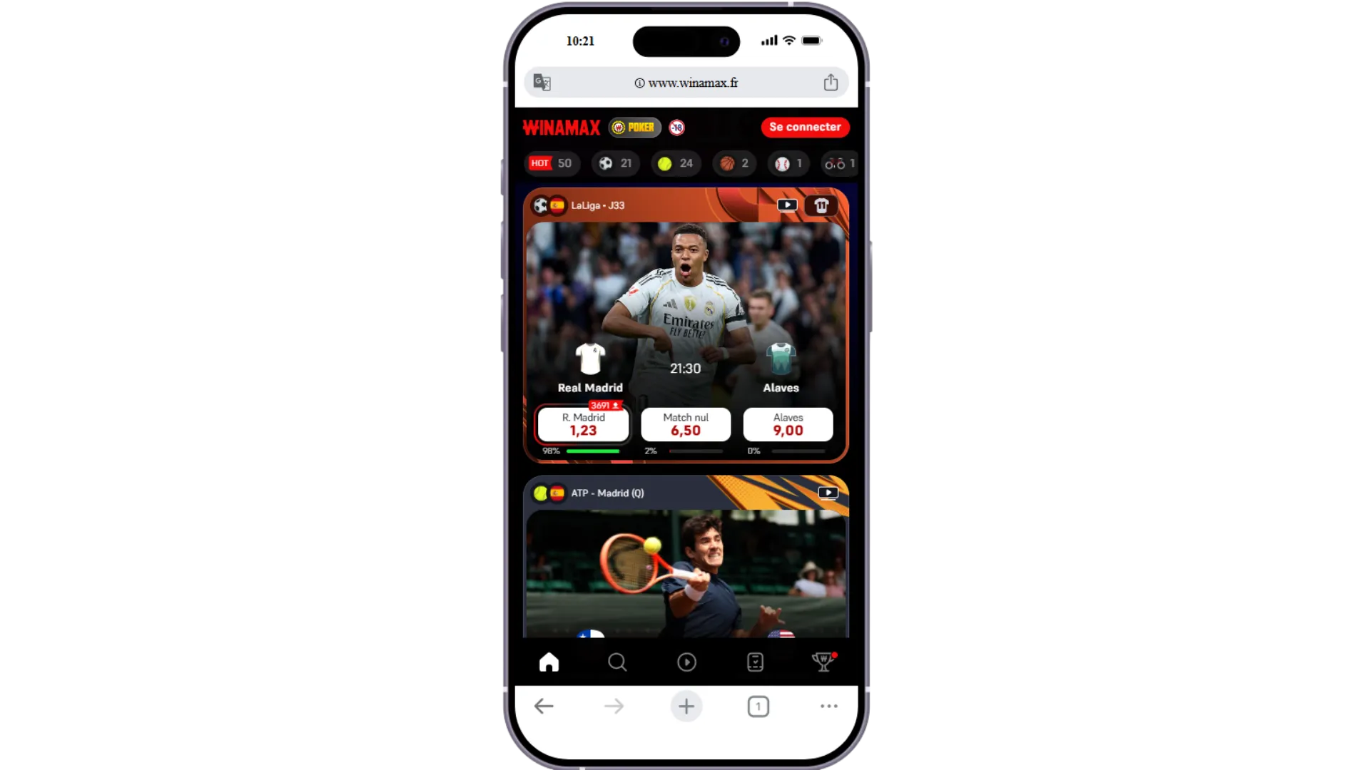Le site Winamax pour parier sur le football