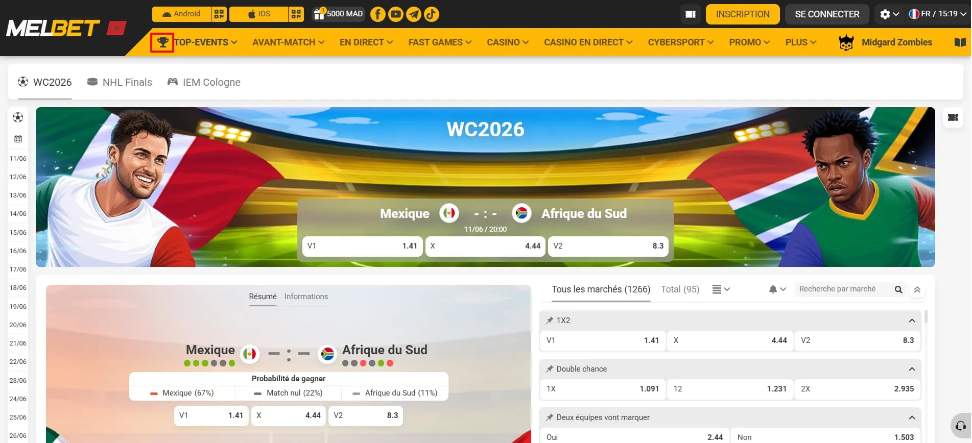 Coupe du monde 2026 code promo melbet