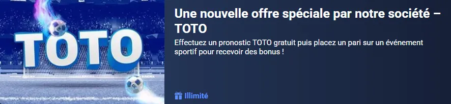 Promotion TOTO sur 1xbet