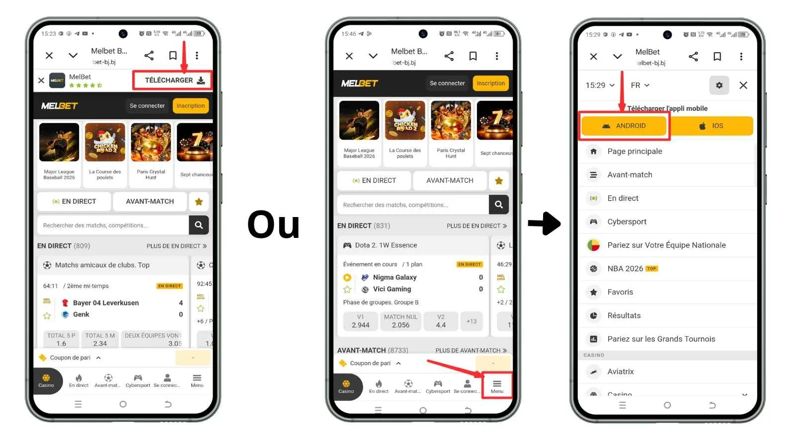 Etapes pour télécharger l'APK Melbet