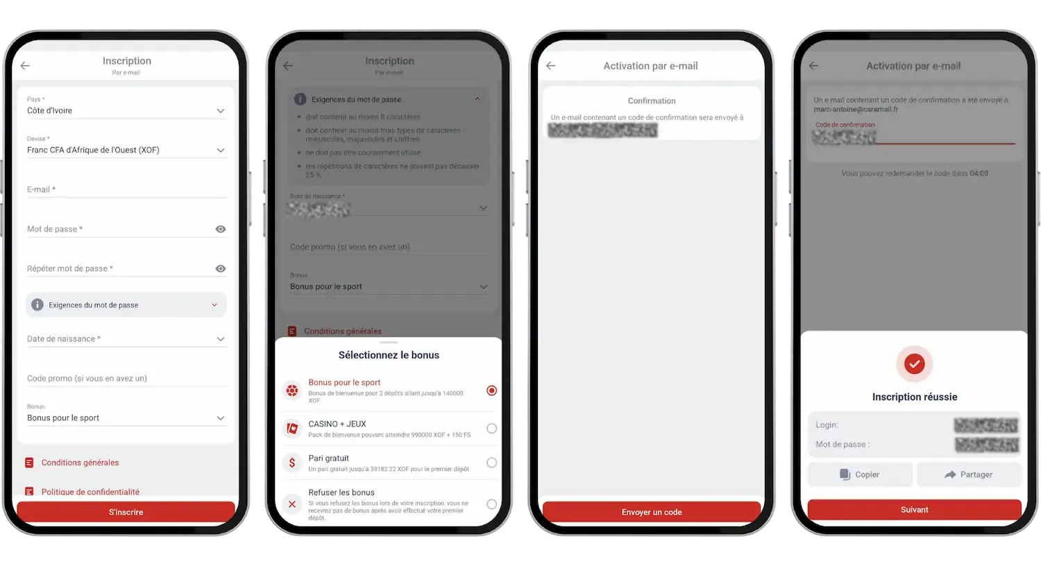Toutes les étapes d'inscription sur Megapari APK
