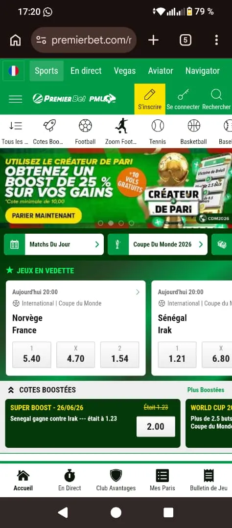 Explication inscription Premier Bet
