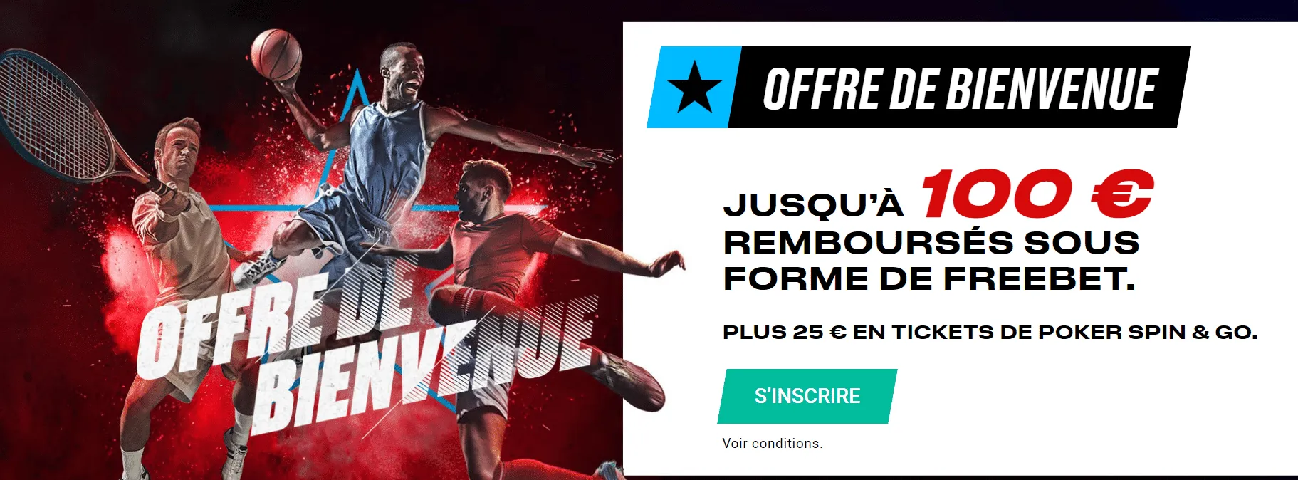 Aperçu de l'offre de bienvenue sport Pokerstars