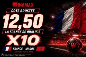 Cote boostée Winamax : la France se qualifie à 12,50 (x10) pour France-Maroc (Coupe du Monde 2026)