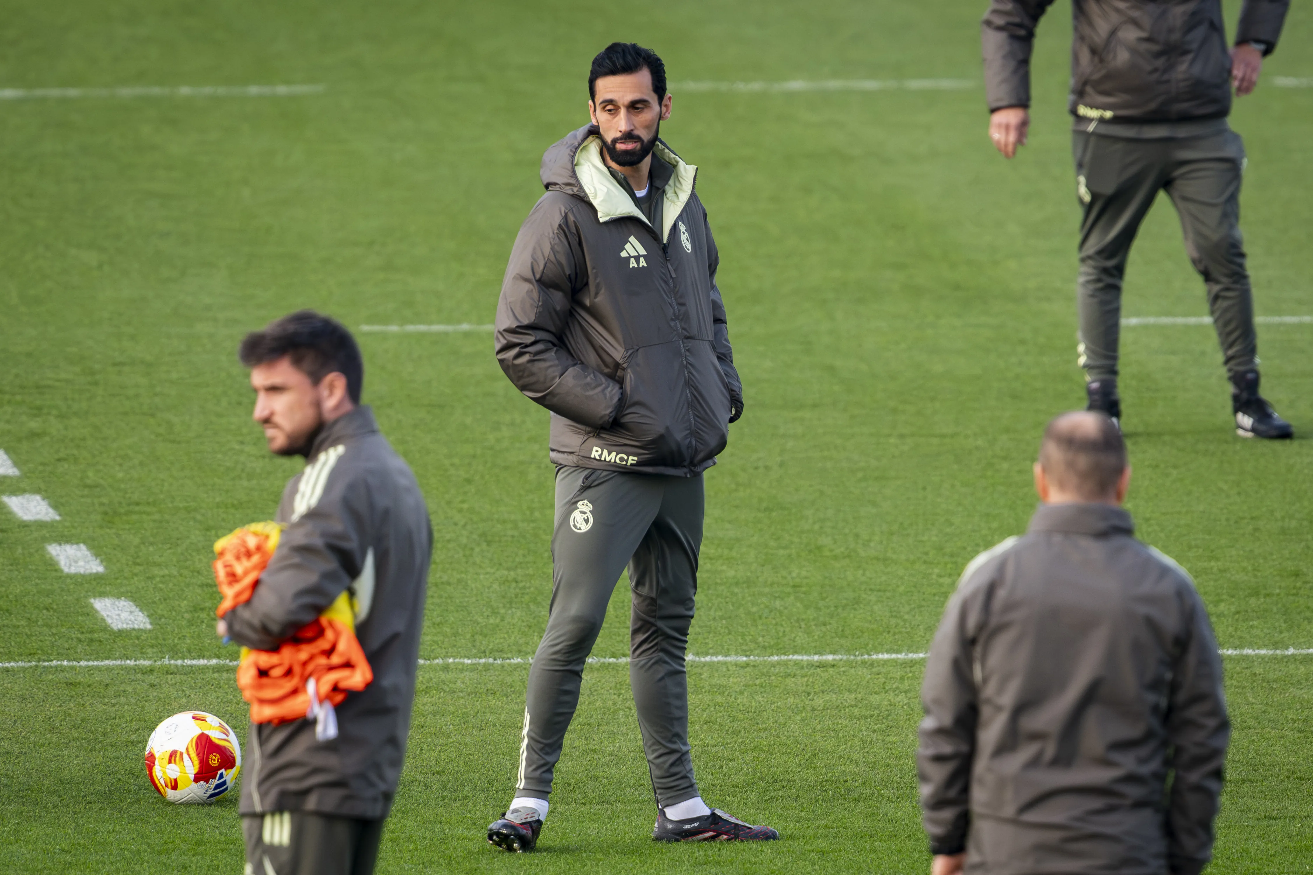 Alvaro Arbeloa lors de sa première séance d'entraînement avec le Real Madrid