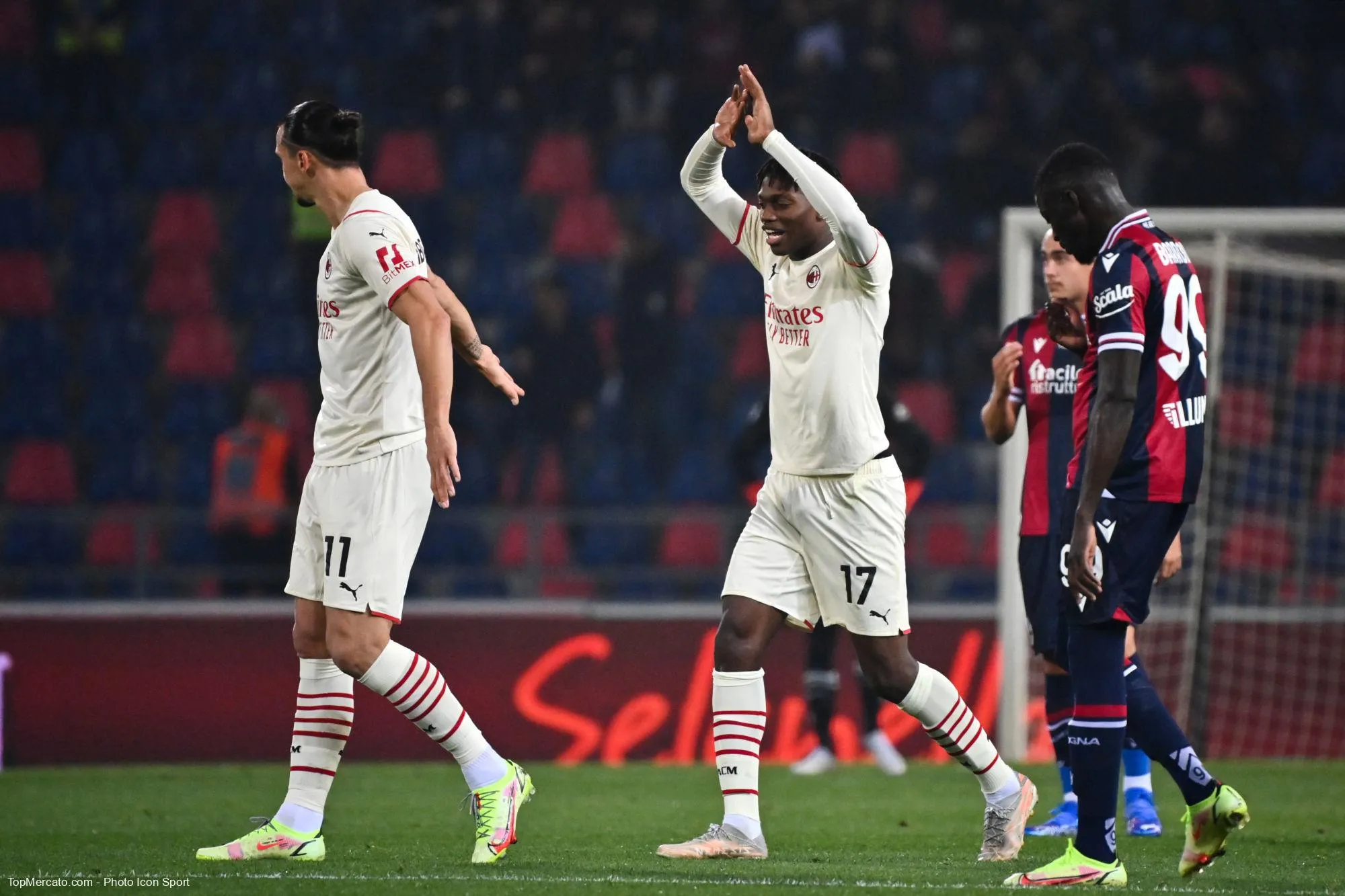 Rafael Leao et Zlatan Ibrahimovic, match Bologne-Milan AC
