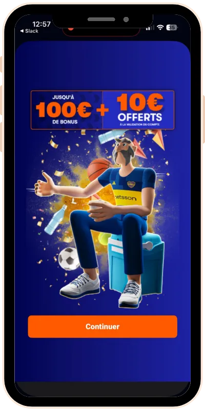 10 € de freebets obtenus après vérification du compte