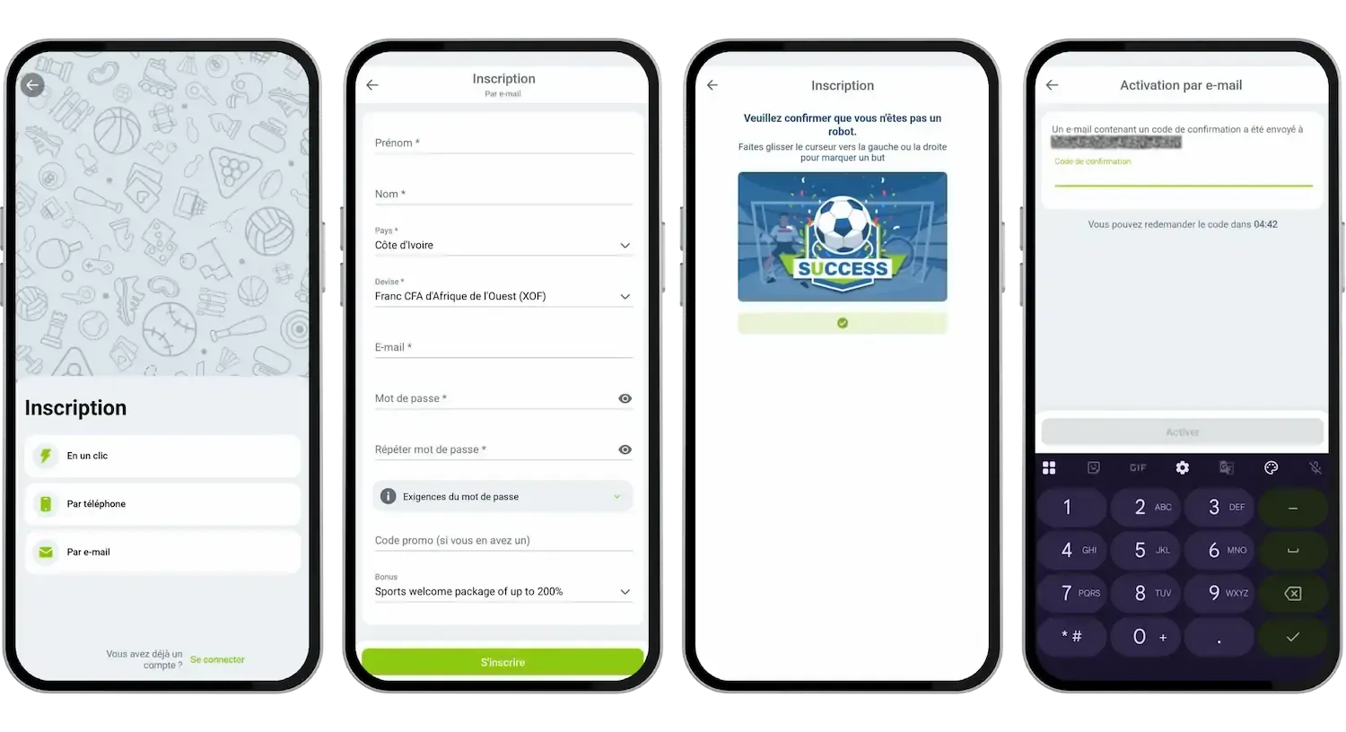 Toutes les étapes pour créer un compte sur le bookmaker Winwin