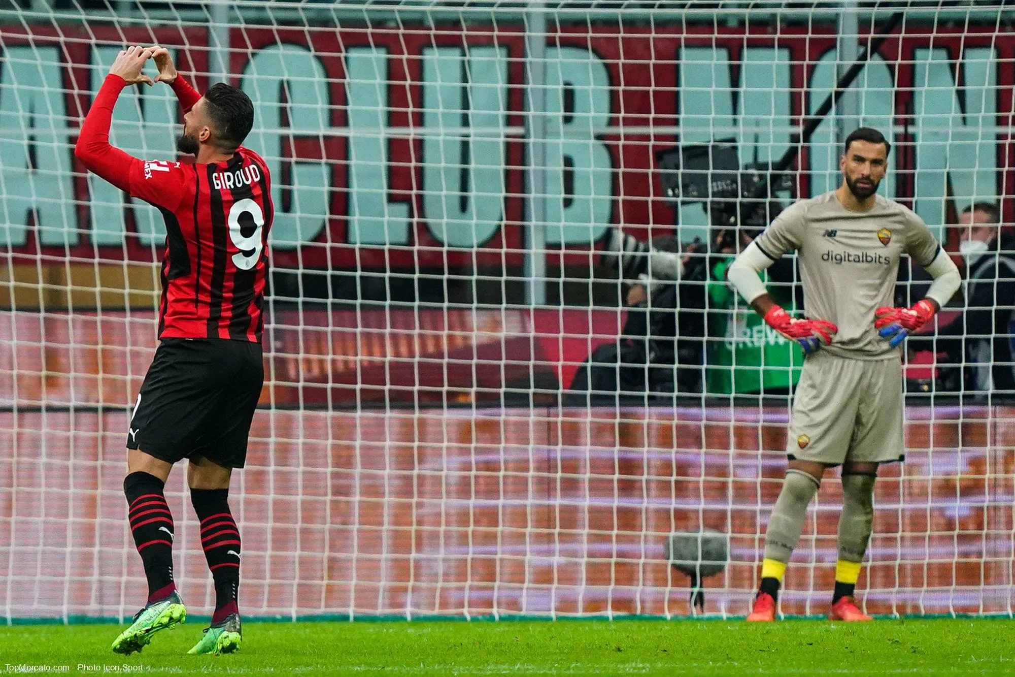 Olivier Giroud, match Milan AC-AS Rome Roma
