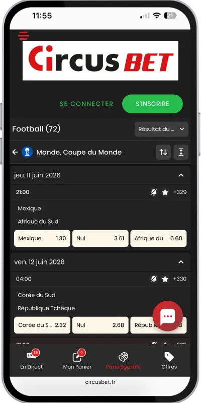 La page Coupe du Monde sur Circusbet le 10 juin 2026