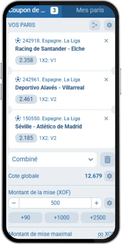 Combiné sur la Liga avec le code promo 1xBet