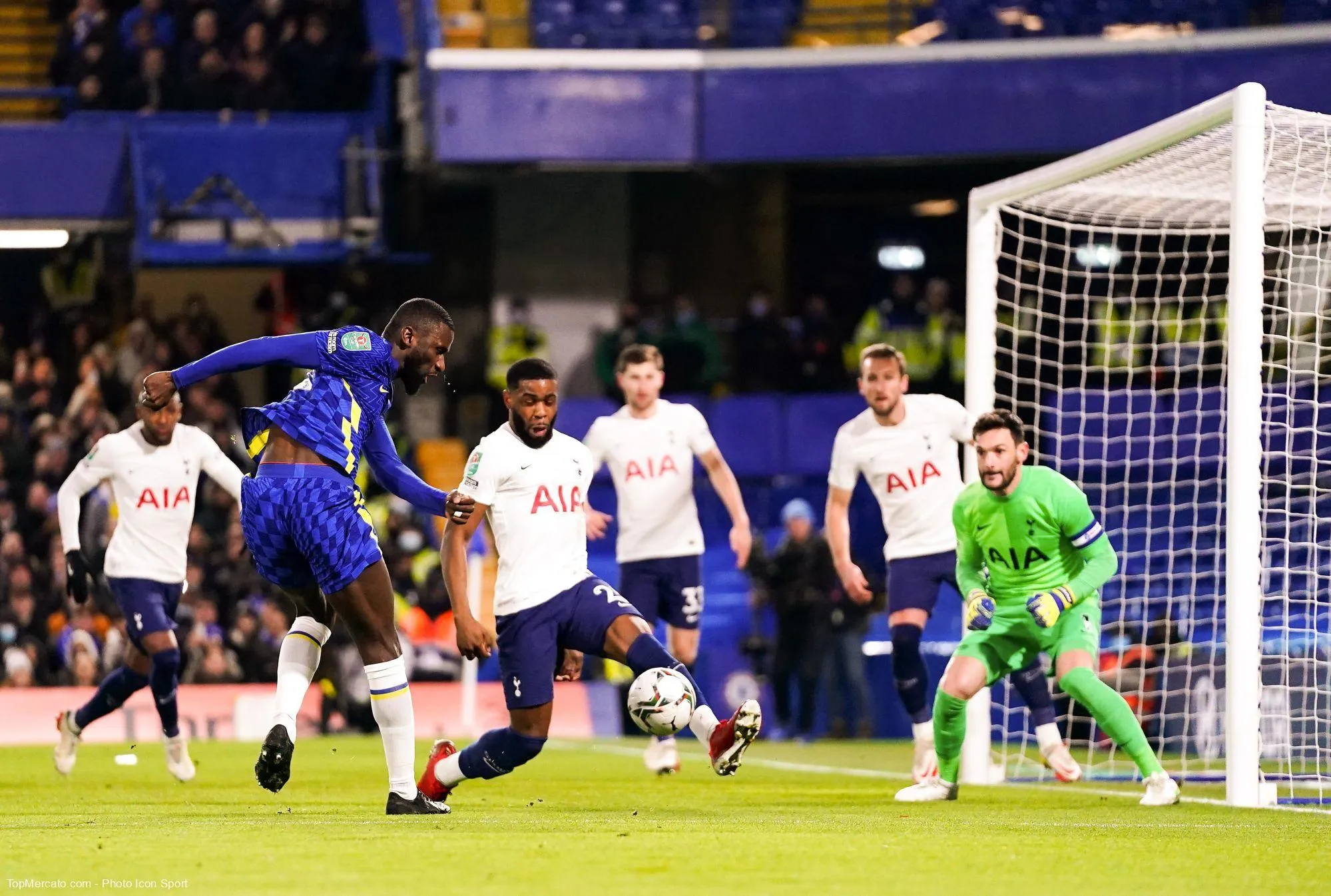 Antonio Rüdiger et Hugo Lloris, match Chelsea-Tottenham