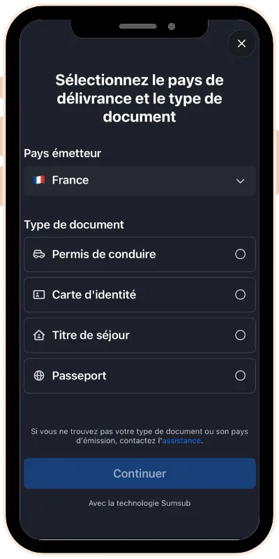 Liste des justificatifs acceptés par Betsson lors de notre inscription.