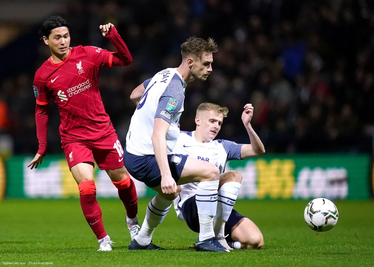 Takumi Minamino, match Preston North End-Liverpool