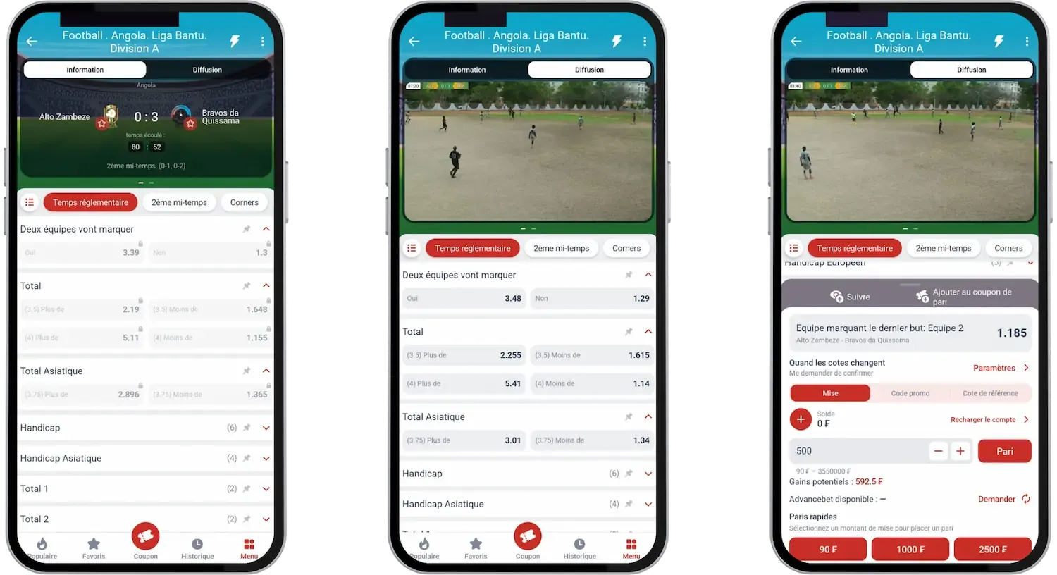 Le Live streaming est disponible sur Megapari APK