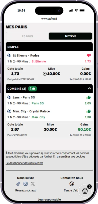 Mon premier pari sur Unibet pour débloquer le bonus