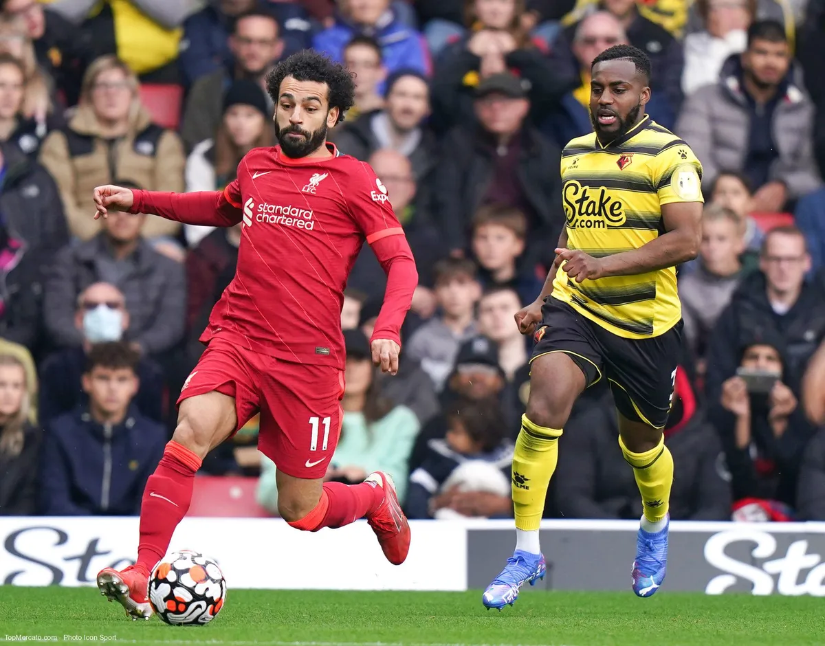 Mohamed Salah et Danny Rose, match Watford-Liverpool LFC