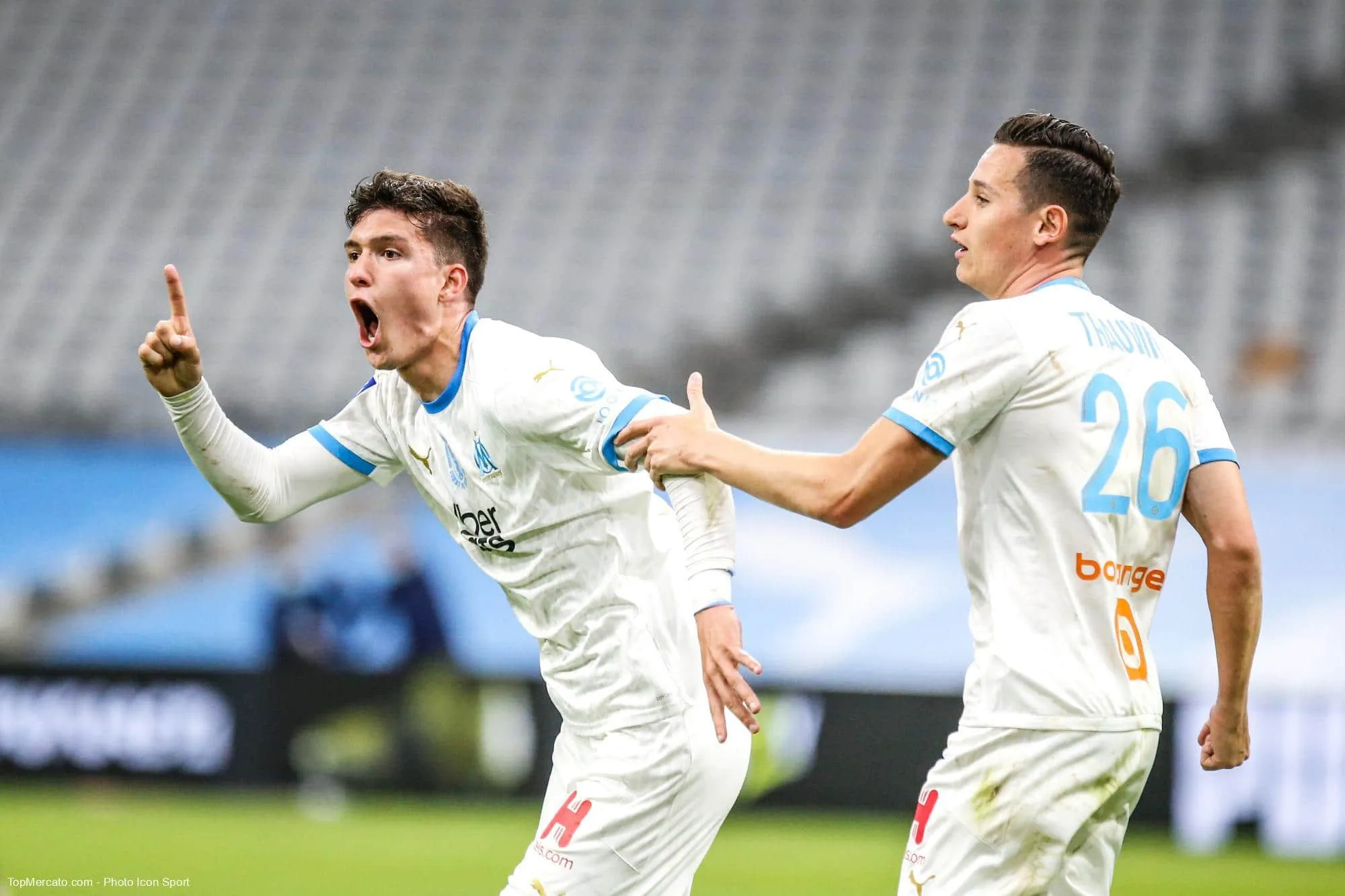Leonardo Balerdi et Florian Thauvin, OM-Dijon
