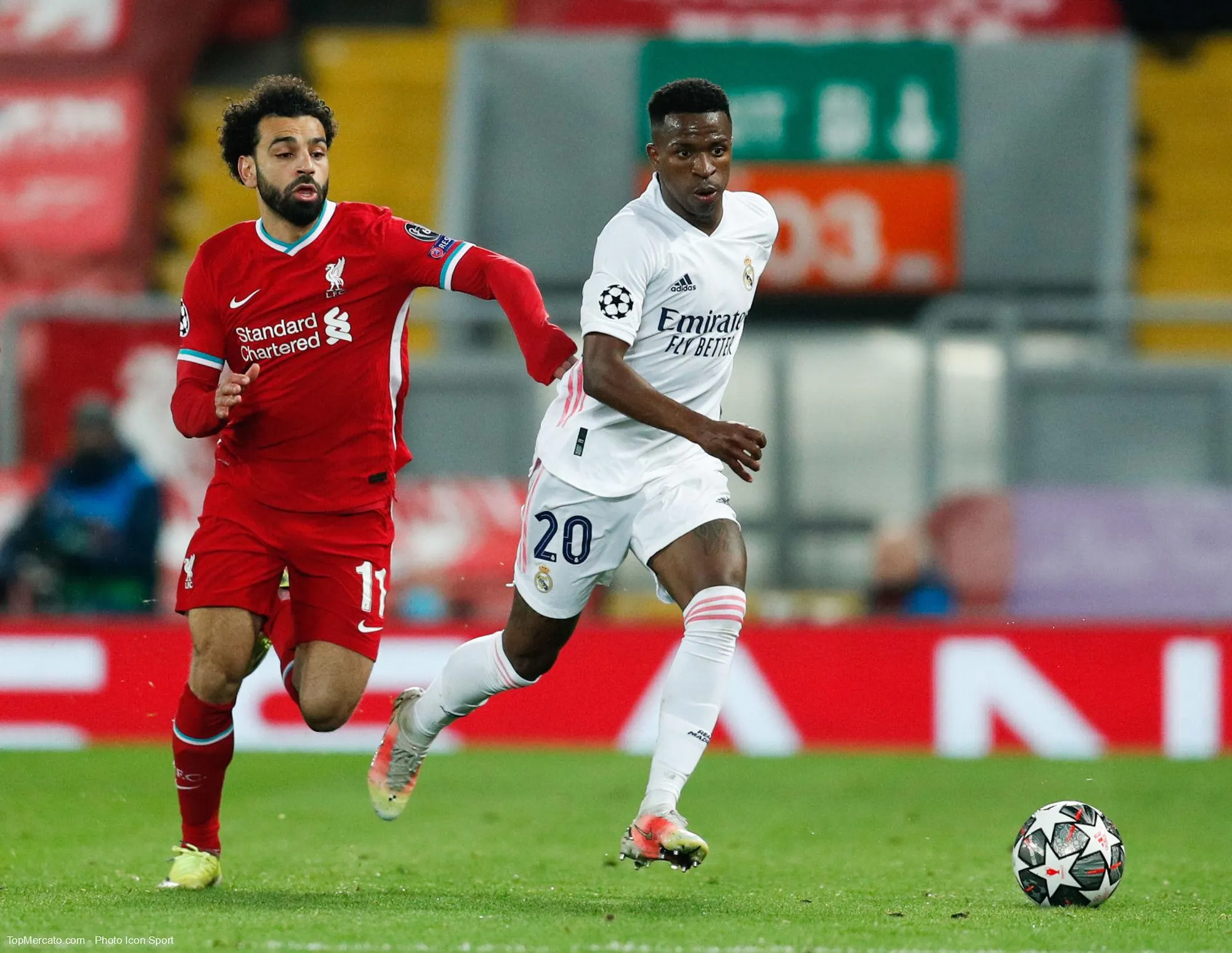 Mohamed Salah et Vinicius Jr, Liverpool - Real Madrid