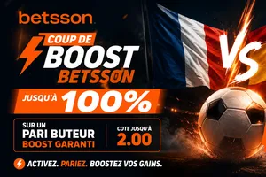 Bonus Coup de Boost Betsson +100 % sur un buteur avant France-Espagne en demi-finale du Mondial