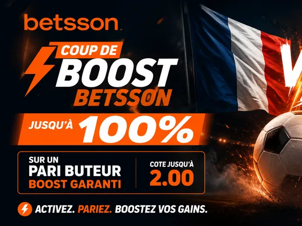 Bonus Coup de Boost Betsson +100 % sur un buteur avant France-Espagne en demi-finale du Mondial